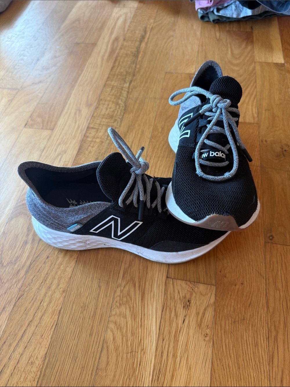 New Balance Kids Black and Gray Mesh Athletic Sneakers